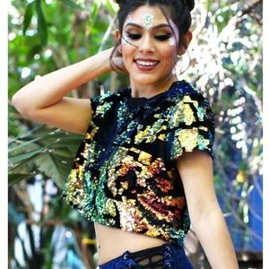 Sequin Crop Top Iheartraves